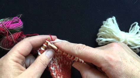 How to fix a dropped cast on stitch in knitting. Knitting with Two Yarns Together - YouTube