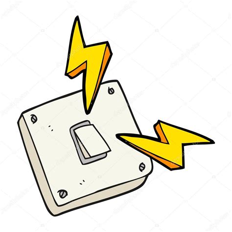 Dibujos animados de encendido interruptor de luz eléctrica — Vector de