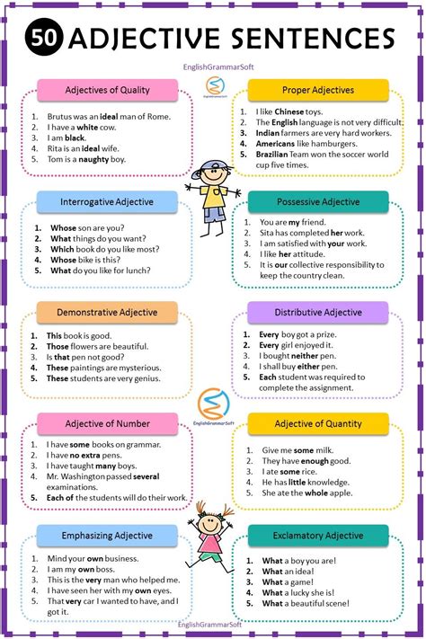 Adjective Sentences Adjective Examples Teaching Adjectives