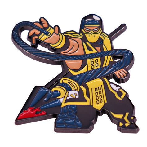 Mortal Kombat Scorpion Hanzo Hasashi Enamel Pin Distinct Pins