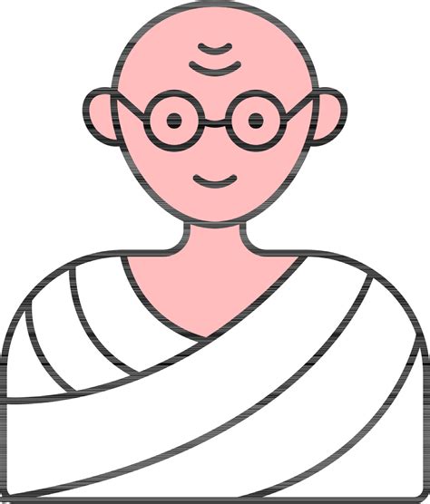 Mahatma Gandhi Cartoon Character Flat Icon 24446823 Vector Art At Vecteezy