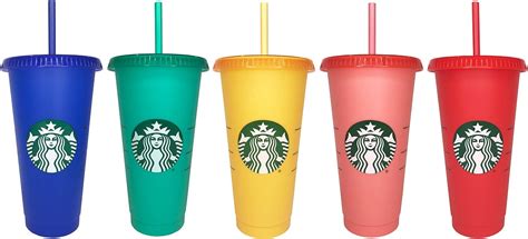 Starbucks Color Changing Reusable Cold Cups Summer Oz Set Of
