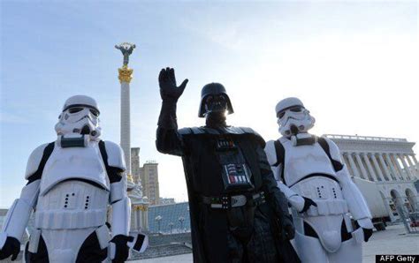 Star Wars Sith Lord Darth Vader Standing As President Of Ukraine