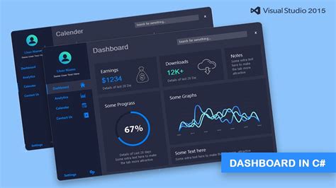 How To Create A Modern Flat Ui Design Dashboard In C Part 2