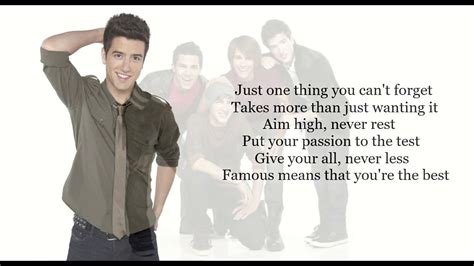 Famous - Big Time Rush (HD Lyrics + Pictures) - YouTube