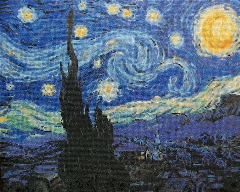 Starry Night Van Gogh Pixel Art