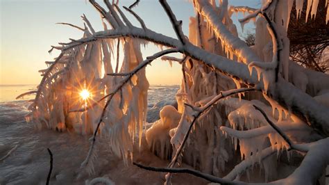 Ice Formations Found Along The Lake Michigan Shoreline In Milwaukee