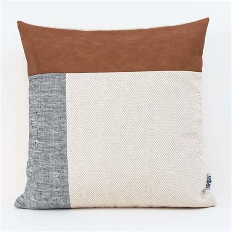 Fast shipping and orders $35+ ship free. Faux Leather Cushion Cover | Ethical & Vegan Geometric ...