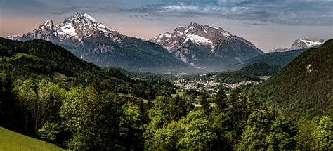 Hd Wallpaper Landscape Photograph Of Town Near Mountains Grindelwald