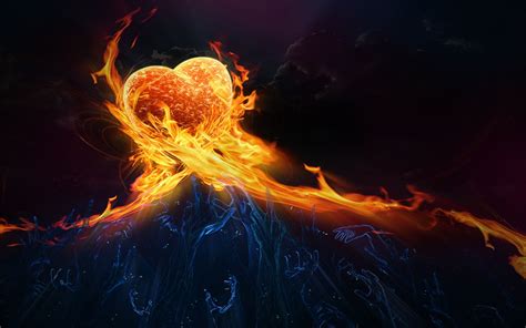 Fire And Ice Heart Wallpapers Top Free Fire And Ice Heart Backgrounds