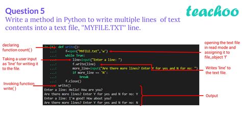 Write A Method In Python To Write Multiple Lines Of Text Contents Into