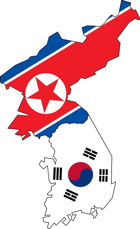 North And South Korea Flag Map No Jeju South Korea Flag Korea Map