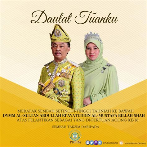 Baginda ditabalkan menjadi yang dipertuan agong yang ke 13 pada 26hb april 2007, tuanku mizan dikenali sebagai seorang pemerintah yang kaya. PKPIM | Hidup Biar Berjasa - PKPIM RAFAK SEMBAH UCAPAN ...