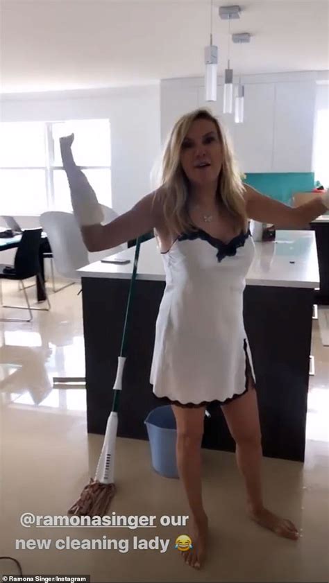 Rhony Star Ramona Singer Wears A Silky Nightgown To Mop Daily Mail Online