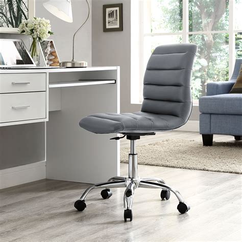 Modway Ripple Ribbed Armless Mid Back Swivel Conference Office Chair In