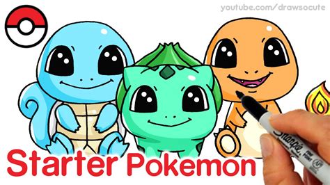 How To Draw Squirtle Bulbasaur And Charmander Step By Step Cute