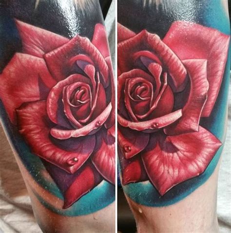 You can get scenery done with roses inked all over the chest and back. Big Rose Tattoo - InkStyleMag | Rose tattoo, Flower tattoo ...