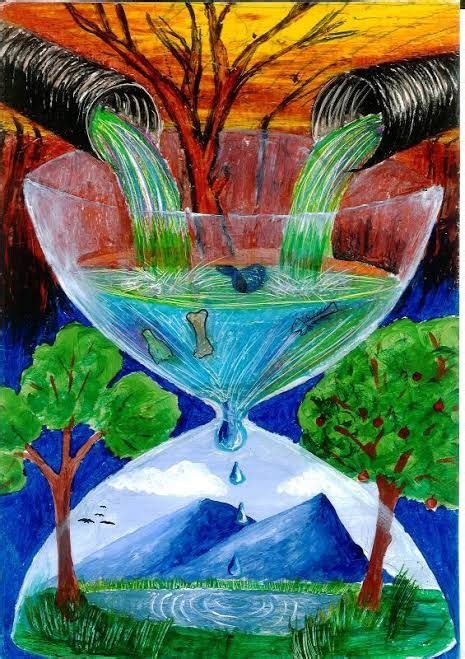 Su günü resim yarışması Earth drawings Save water poster drawing Water art