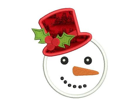 Set Of Snowman Applique Design Holiday Christmas Applique Patterns