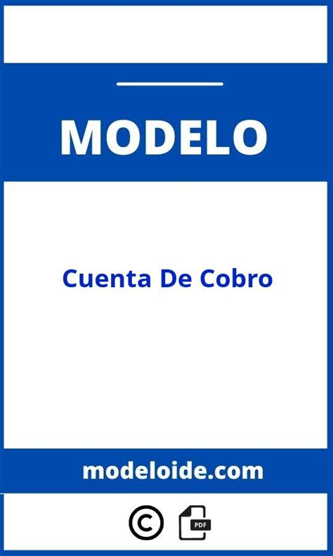 Modelo De Cuenta De Cobro Word Formato Pdf