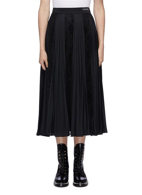 Plissé Pleated Panelled Skirt By Valentino Coshio Online Shop
