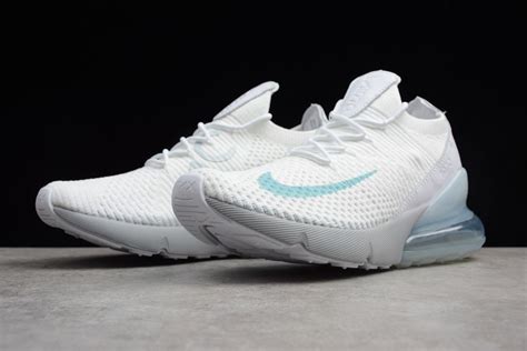 Nike Air Max 270 Flyknit White Sky Blue Womens Running Shoes