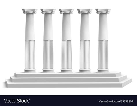 Realistic Temple Columns Ancient Greek Pillars Vector Image