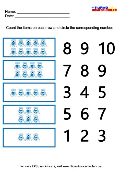 Number Recognition Worksheets 1 10 — The Filipino Homeschooler