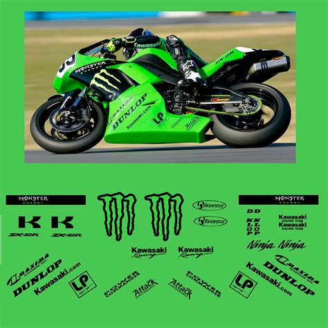 Home motor cycle decals sponsor decals. Kawasaki