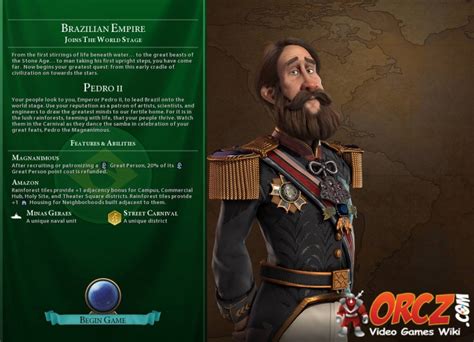 There are 18 civilizations in civ5 vanilla and 4 additional as downloadable content, each with its own leader and unique unit. Civilization VI: Pedro II - Orcz.com, The Video Games Wiki
