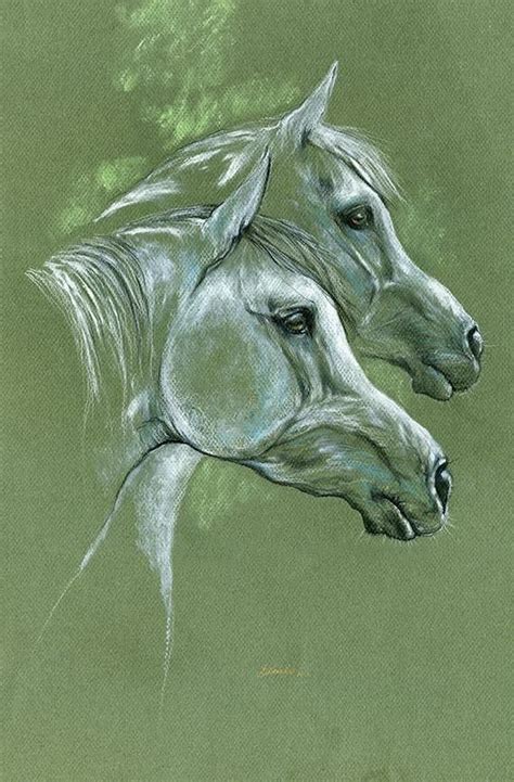 Watercolor Horse Painting Pen And Watercolor Pastel Painting Soft