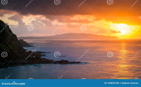 Pacific Ocean Sunrise New Zealand Stock Photo Image Of Aotearoa