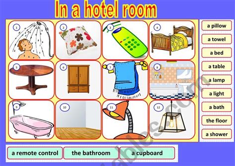 Hotel Vocabulary Part 1 Free Worksheets Samples