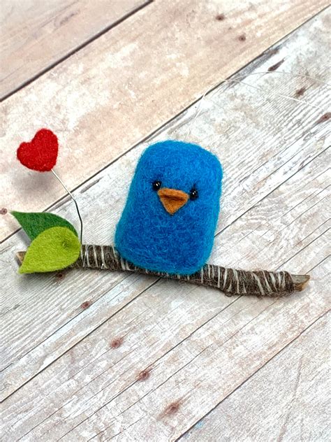 Blue Bird Ornament, Valentine Bird Ornament, Bird Christmas Ornament,Bird on a Branch Ornament ...