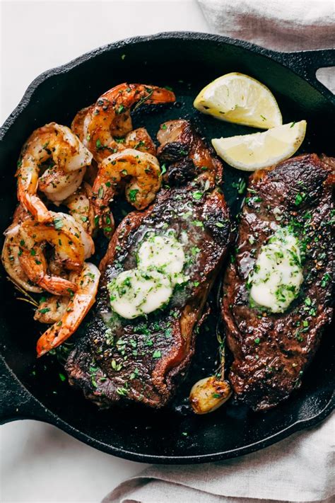 See all our favorite beef recipes in one place, including easy ground beef dishes, steak, stews and casseroles. Garlic Butter Skillet Steak and Shrimp Recipe - Little ...