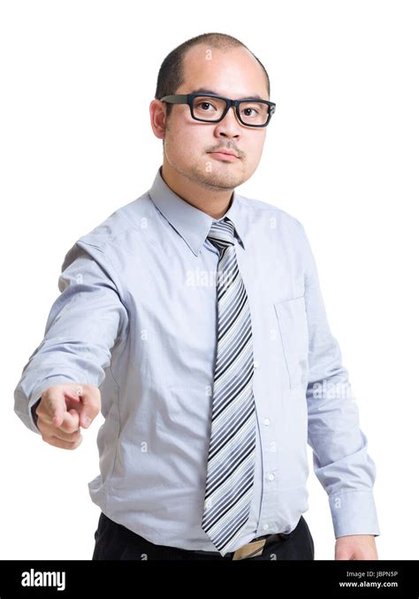 Angry Businessman Point To Front Stock Photo Alamy