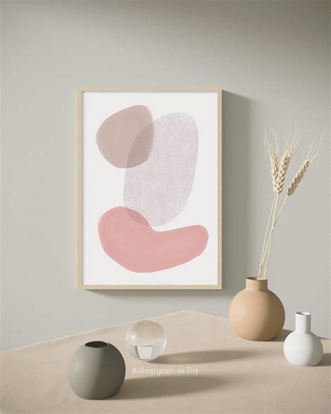Abstract Print Peach Pink Wall Art Minimalist Painting Rose Etsy