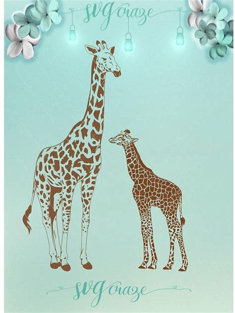 Download Mommy and Baby Giraffe SVG Dxf Eps Pdf PNG Files for ...