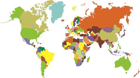 Colored World Map Clipart Best