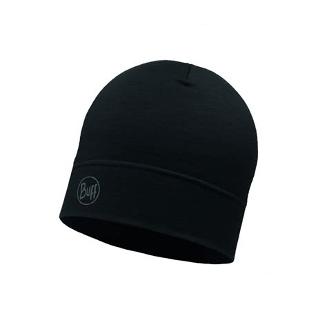 Buff Midweight Merino Black Wool Hat In Black Excell Sports Uk
