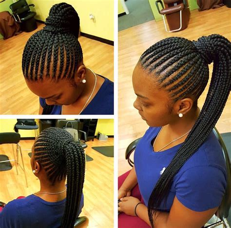 Haircuts are a type of hairstyles where the hair has been cut shorter than before. Nice simple straight back pony via @marlyshairbraiding - Black Hair Information