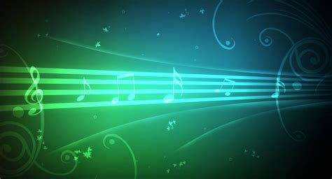 Music Notes Green Background