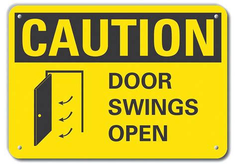 Lyle Caution Sign Door Swings Open Sign Header Caution Aluminum 7