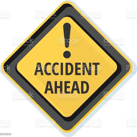 Accident Ahead Sign Illustration Stock Illustration Download Image