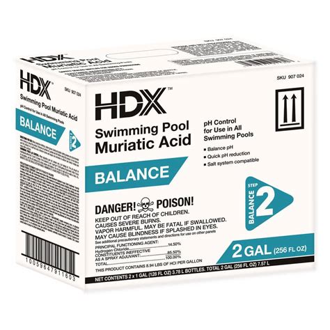 Hdx 1 Gal Swimming Pool Muriatic Acid Balancer 2 Pack 10014hdx The