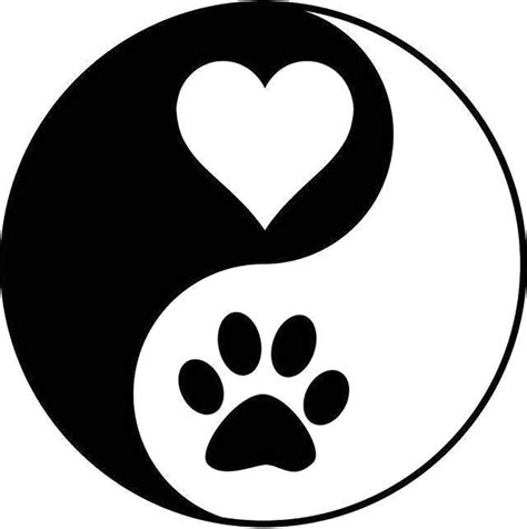Yin Yang Dog Paw Heart Svg Png  Cricut And Silhouette Etsy Dog