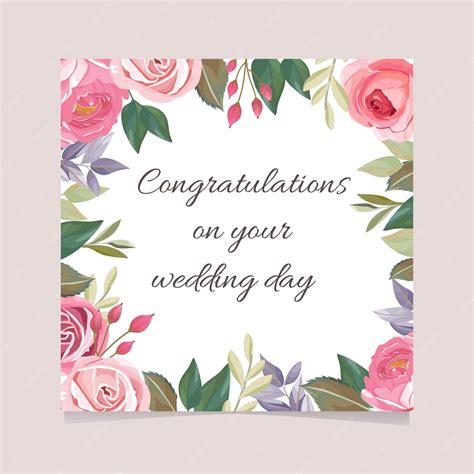 Premium Vector Happy Wedding Greeting Card