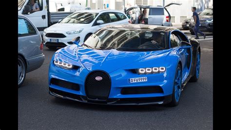Blue Bugatti Chiron Driving In Milan Youtube