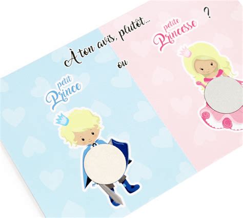 Mini Carte à Gratter Annonce Sexe Du Bébé Prince Ou Princesse Mimosa Chroma