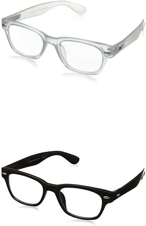 Peepers Rainbow Bright Wayfarer Reading Glasses 1 75x Two Pack Clear And Black